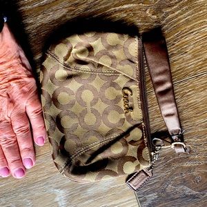 Coach wristlet type bag. 7”x5” excellent condition